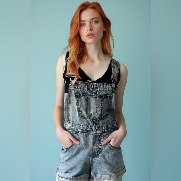 Garage Denim Overall Shorts - Picture 9 of 9